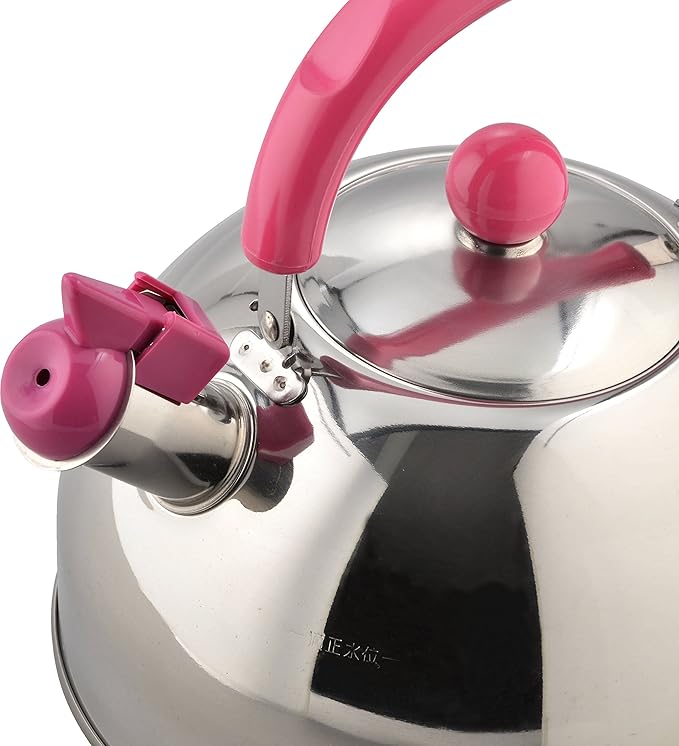 Wahei Freiz CR-5286 Kettle, Hot Water Candy, 0.7 gal (2.5 L), Pink, Whistling Type, Induction Compatible,
