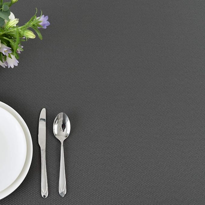 maxmill Jacquard Square Tablecloth Stain Resistant Waterproof Wrinkle Resistant Washable Soft Table Cloth, Fabric Table Cover for Dining Room, Indoor and Outdoor Use, 52 x 52 Inch, Charcoal