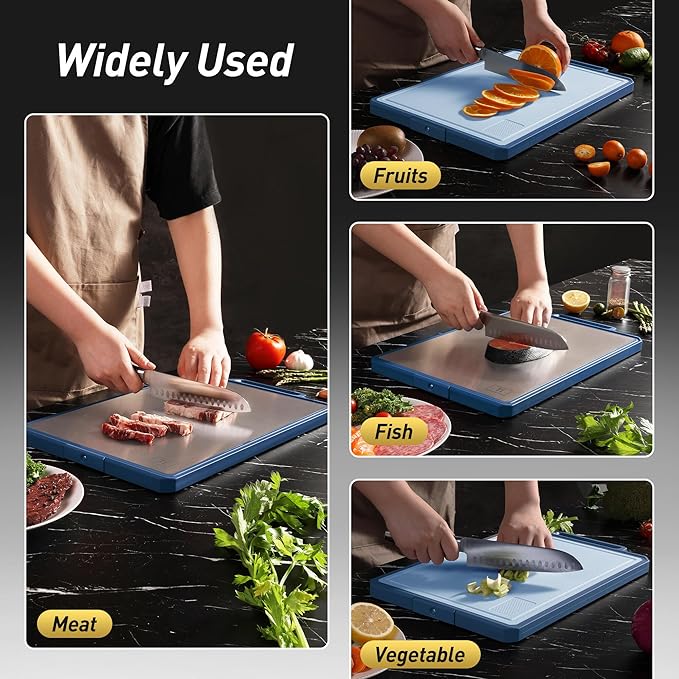 2 Packs Pure Titanium Cutting Boards for Kitchen Chopping Board Butcher Block 2 in 1 Titanium PP Mother Day Best Mama Mommy Ever Mother In Law Gifts Stepmom Grandma Gigi Nana Present
