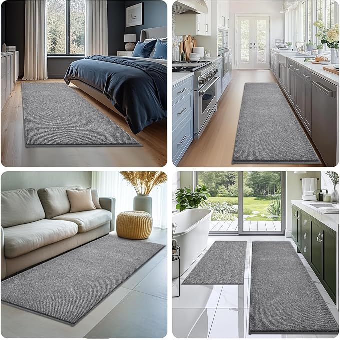 Washable Kitchen Rugs Set of 2 (24" x 35.5" + 24" x 59" Rectangular), Kitchen Mats for Floor, Indoor Entryway Runner Rugs for Laundry, Bathroom, Door, Bedroom (Roll Packing)