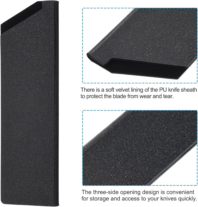 PATIKIL ABS Knife Cover Sleeves for 7" Kitchen Knife, Knives Edge Guard Blade Protector Universal Knife Sheath for Home Kitchen, Black
