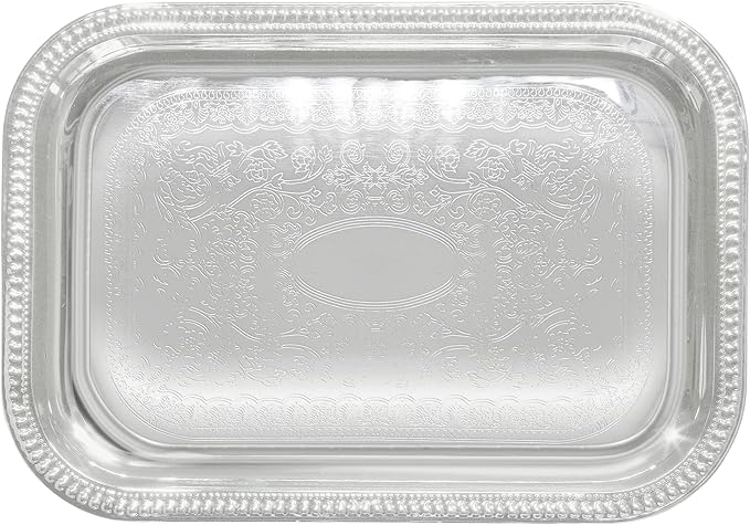 Winco Rectangular Tray, 18 by 12-Inch, Chrome, 18" x 12"