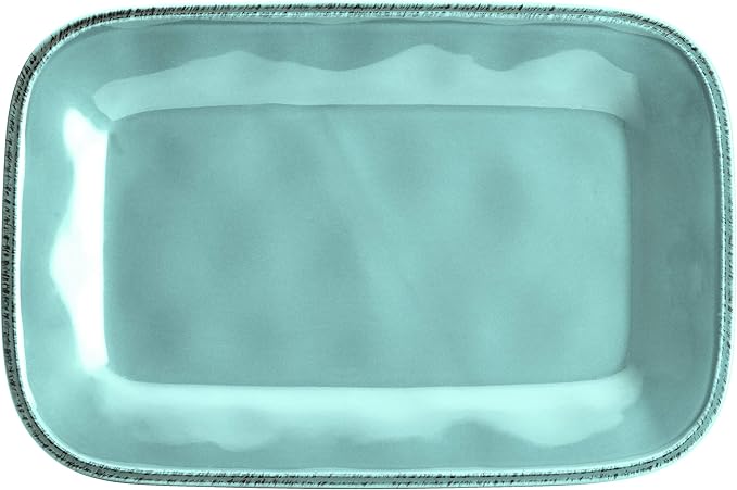 Rachael Ray Cucina Dinnerware Stoneware Rectangular Platter, Agave Blue -, 8" x 12"