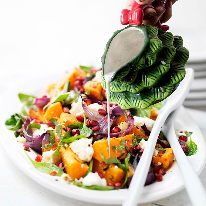 Christmas Gravy Boat - 17oz Hand-Painted Ceramic Christmas Tree Design for Festive Holiday Dinners