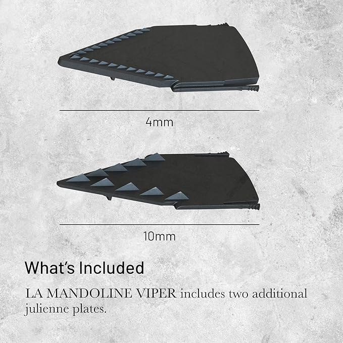 de Buyer LA MANDOLINE VIPER - Stainless Steel Dicing Tool - Ideal for Cutting Fruits & Vegetables in Varying Thickness & Style - Includes Two Julienne Blades - Made in France