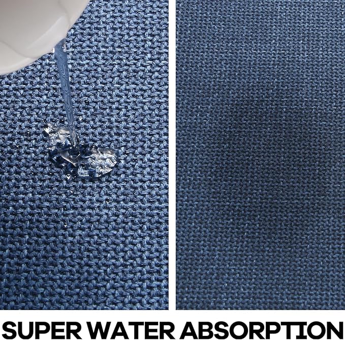 Kitchen Rug, Rubber Non Slip Kitchen Rugs Washable, Absorbent Runner Mat for Floor, Machine Washable Standing Mats for in Front of Sink, Door, Laundry, Entryway (Navy Blue, 30" × 17.3")