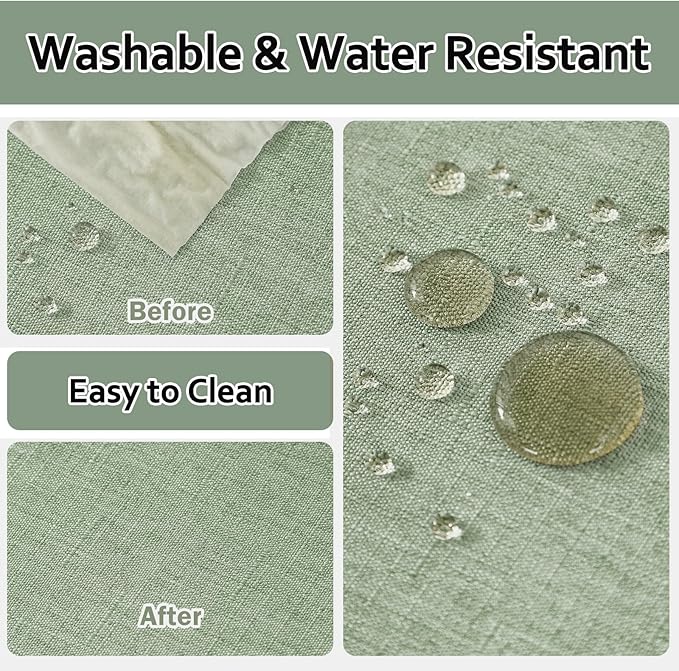 AUSSPVOCT Textured Tablecloth Round 60 Inch Waterproof Spill-Proof Wipeable Table Cloth Round Cover Wrinkle Free Circle Dining Tablecloths for Birthday Farmhouse Outdoor Party up to 44'' Dia Tables
