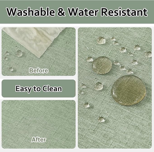 AUSSPVOCT Textured Tablecloth Round 60 Inch Waterproof Spill-Proof Wipeable Table Cloth Round Cover Wrinkle Free Circle Dining Tablecloths for Birthday Farmhouse Outdoor Party up to 44'' Dia Tables