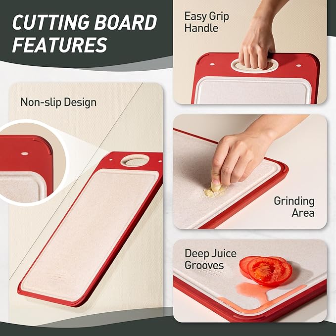 2 in 1 Stainless Steel Cutting Board with Handle Double Sided Steel Large Cutting Boards for Kitchen Gifts Best Mama Mommy Bonus Busy Mom Ever Christmas Xmas Birthday Good Unique Useful Present