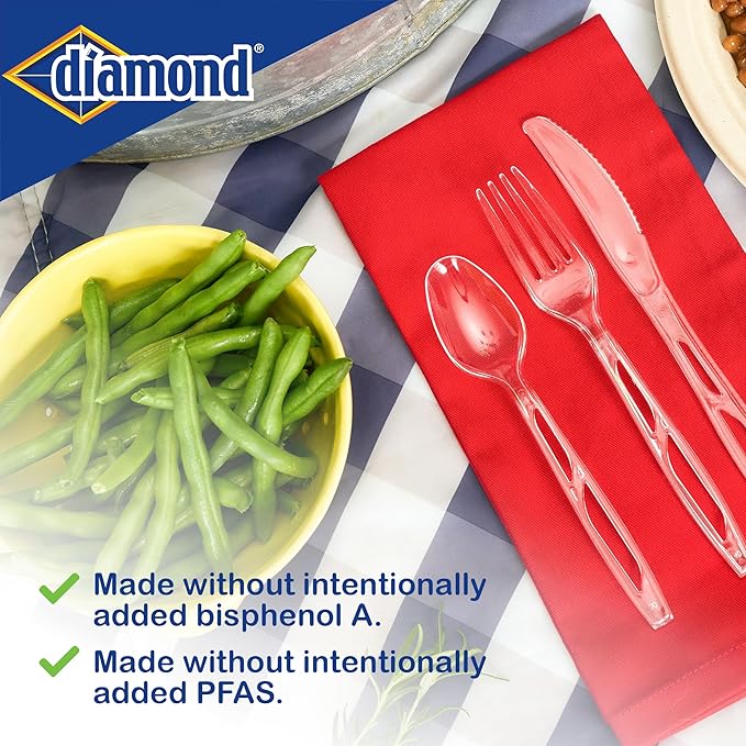 Diamond® All Occasion Clear Disposable Cutlery Set 288 Count (288 Cutlery Set)