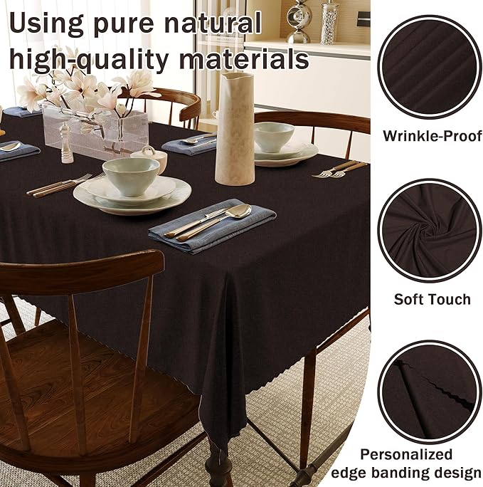 HX&OD Rectangular Tablecloth Cationic Fabric Waterproof Stain Resistant Wrinkle-Resistant for Home/Decoration/Party/Buffet/Wedding/Dining Room/Camping