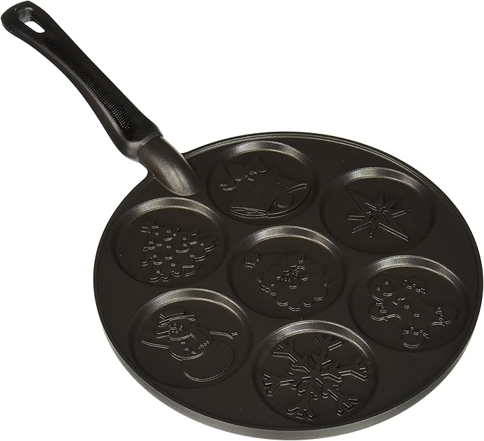 Nordic Ware Holiday Pancake Pan, Black 0.6 cup