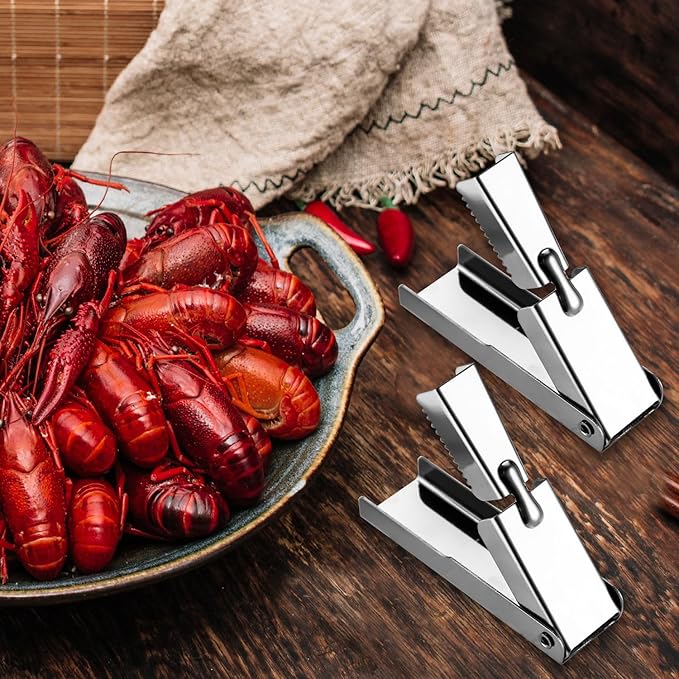 3pcs Crawfish Peeler Tool, Stainless Steel Crawfish Tail Peeler Sheller Effortless Shrimp Shucker Shelling Device Cracker Metal Crayfish Opener Gadget for Kitchen Restaurants Seafood Lovers