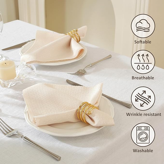 Cloth Napkins Set of 6 Reusable,UWWGKK 17x17 Inch Napkins Cloth Washable for Dinner, Restaurant,Wedding,Hotel