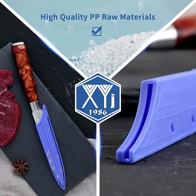 XYJ 2pcs/set Safety Knife Covers Sleeves Knives Edge Guard, Universal Knife Sheath, Paring, Utility Knife Case Blade Guards Protector Blue Kitchen Knife Cover Sleeve (For 5'' Utility Knife)
