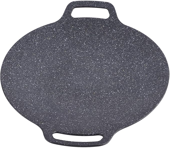 Korean Grill Pan with Non Stick Coating BBQ Griddle for Indoor and Outdoor Cooking Black (38cm)