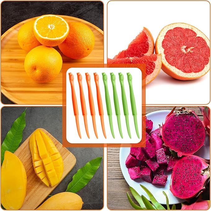 8Pcs Orange Peeler Tool, Plastic Citrus Lemon Peelers Orange Peeler Stick Fruit Peeling Tool for Grapefruit Cutter Slicer Kitchen Accessories Gadget