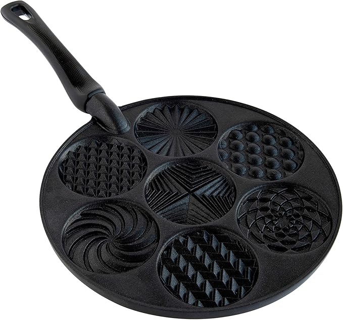 Nordic Ware Nonstick Pancake Pan, Heavy Aluminum, 7 Round Cups, For Gas, Electric, Ceramic Stovetops, Made in USA