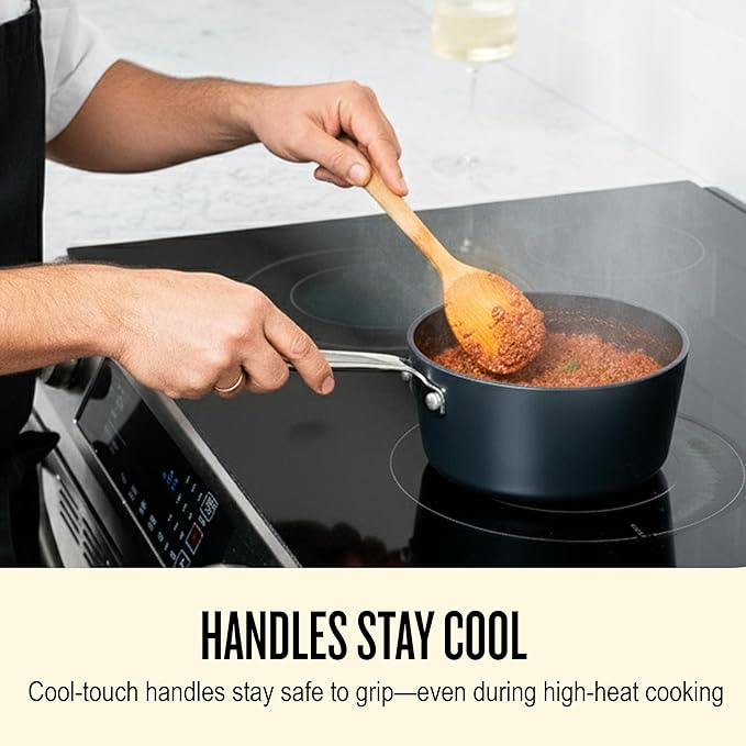 Alva Maestro 7-Piece Ceramic Cookware Set – Nonstick & No PTFE, PFOA, PFAS for Safe, Healthy Cooking – Oven & Induction Safe for Fast Even Heat, Effortless Cleanup, Durable Designed to Last
