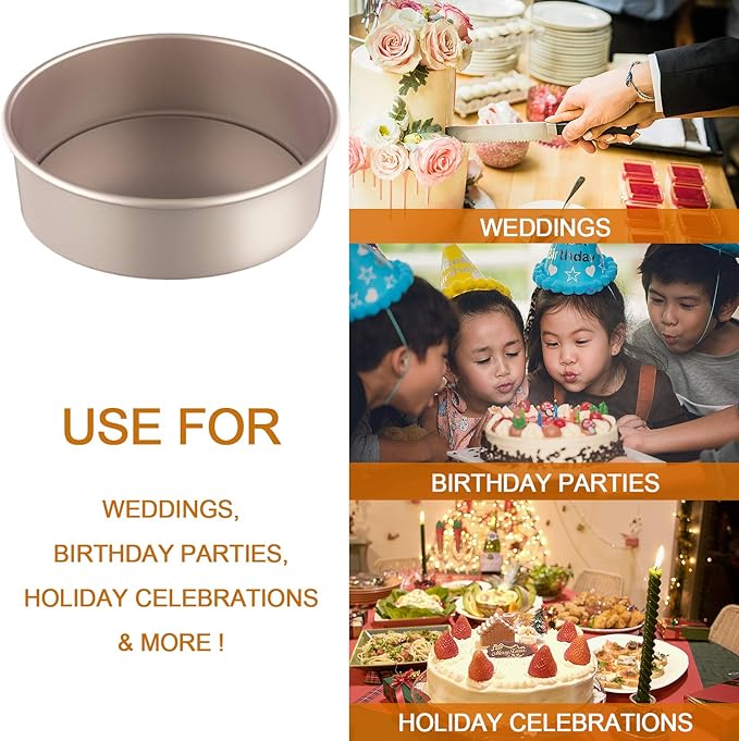 CHEFMADE Bakeware Round Cake Pan, 8-Inch with Removable Loose Bottom Nonstick & Quick Release Coating Chiffon Bakeware for Oven and Instant Pot Baking