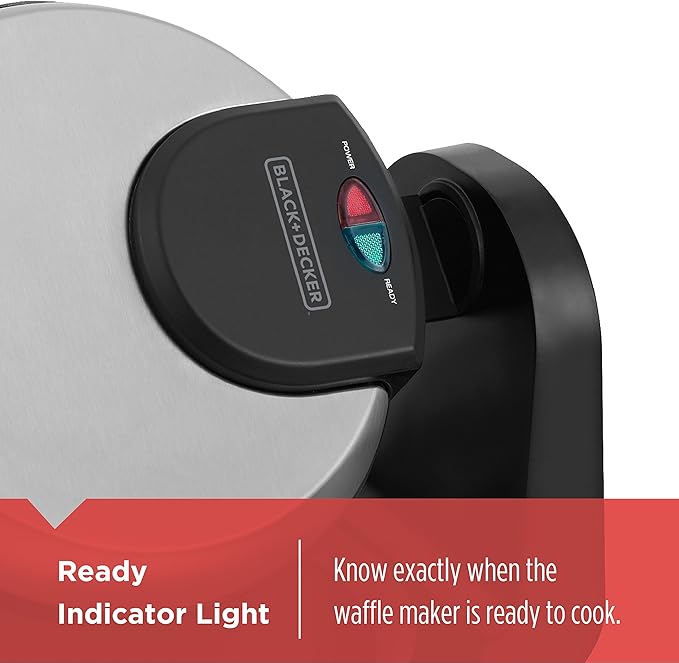 BLACK+DECKER Flip Waffle Maker, Silver, WM1404S, 4 Belgian Waffles
