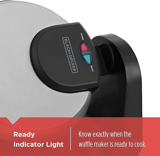 BLACK+DECKER Flip Waffle Maker, Silver, WM1404S, 4 Belgian Waffles