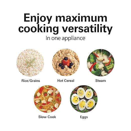 Hamilton Beach Digital Programmable Rice Cooker & Food Steamer, with Slow Hard-Boiled Egg Functions, Egg/Steam Tray, Small & Compact, 6 Cups Cooked (3 Uncooked), Stainless Steel (37524)