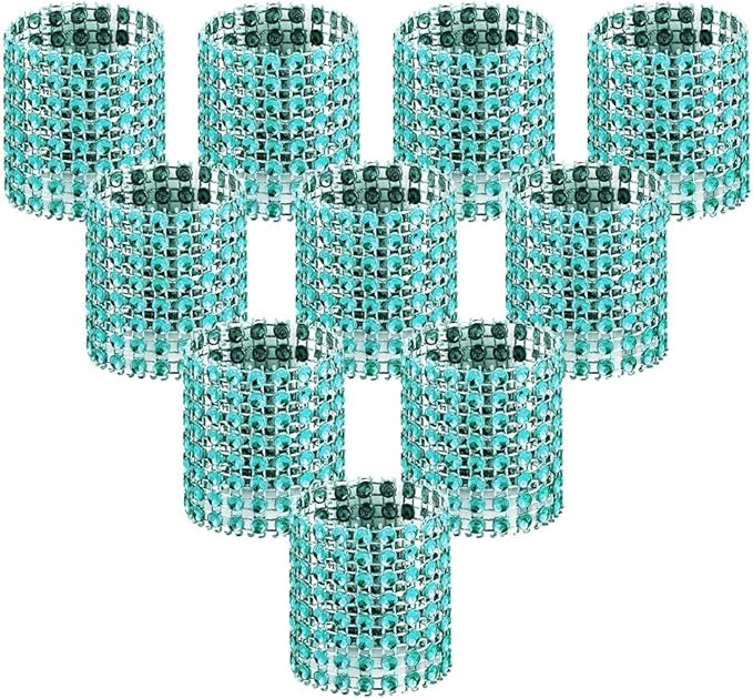 Accmor 100pcs Napkin Rings, Blue Napkin Rings Buckles for Table Decorations, Wedding, Dinner, Party, DIY Decoration