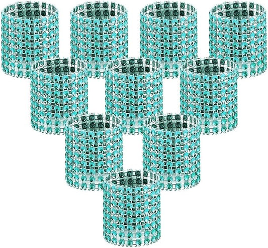 Accmor 100pcs Napkin Rings, Blue Napkin Rings Buckles for Table Decorations, Wedding, Dinner, Party, DIY Decoration