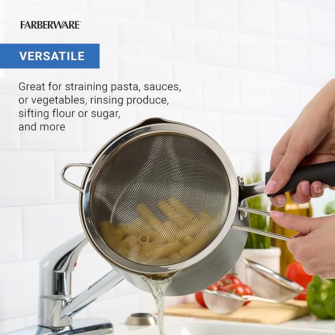 Farberware Professional Set of 3 Strainers, Incudes Small, Medium, and Large Sized Strainers