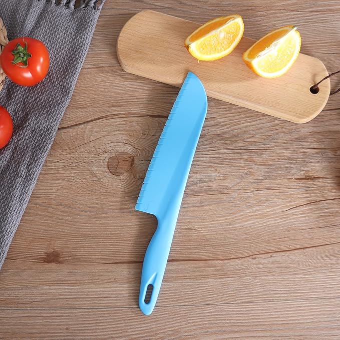 jawbush Professional Lettuce Knife to Prevent From Turning Brown, 11" Plastic Serrated Knife for Veggies, Fruit, Bread, Cake, Salad, No BPA for Cooking and Cutting - Safe & Durable Nylon Knife Set