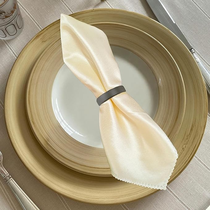 10 Pcs Black Napkin Rings - Metal Napkin Ring(Semicircle) Stainless Steel Napkin Rings for Table Settings Wedding Christmas Party Dinner Table