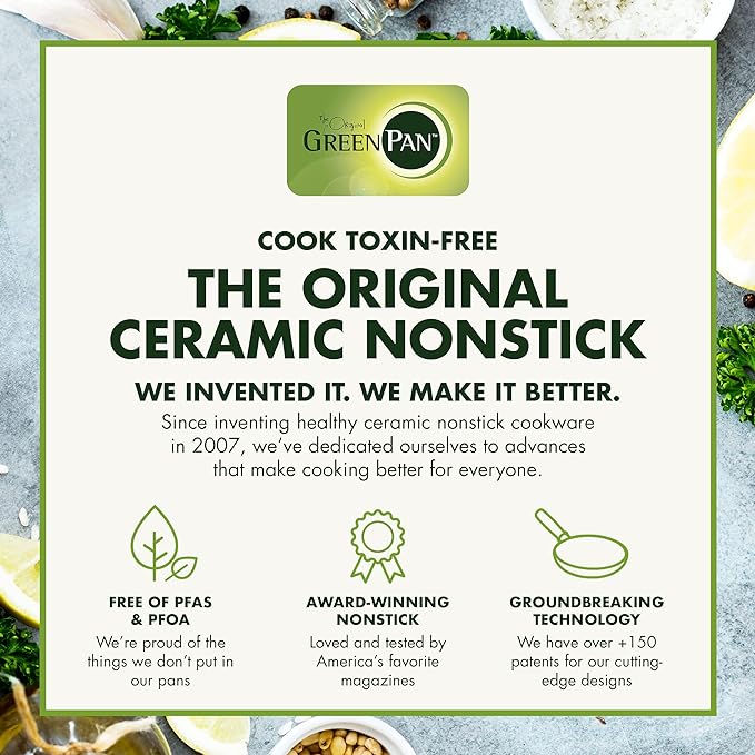 GreenPan Canterbury Hard Anodized Healthy Ceramic Nonstick, 10 Piece Cookware Pots and Pans Set, PFAS-Free, Dishwasher Safe, Oven Safe, Black