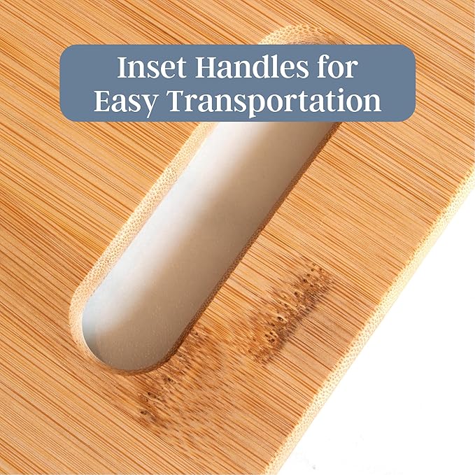 Totally Bamboo 3-Piece Bamboo Cutting Board Set – Wooden Cutting Boards for Kitchen – Great for Chopping and Serving – Large, Medium & Small Sizes for Food Prep