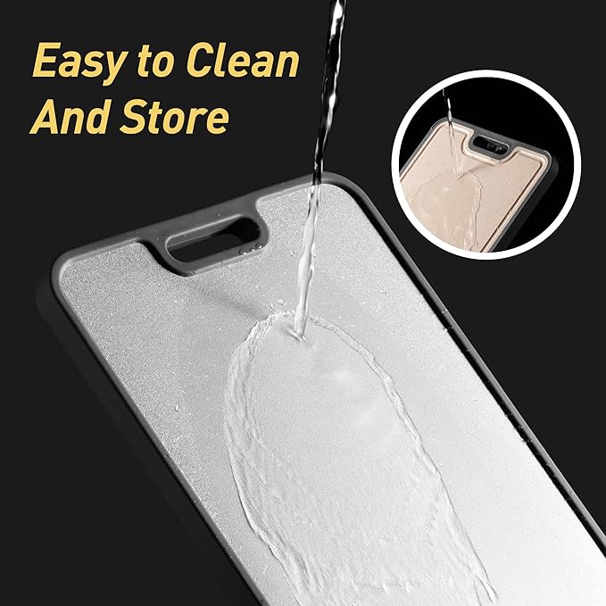 2 in 1 Pure Titanium Cutting Boards for Kitchen Chopping Board with Handle Large Big Small Kitchen Meat Butcher Block Not Stainless Steel Wood Bamboo Glass Rubber Plastic Silicone Acrylic Teak Sink
