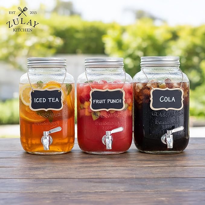 Zulay Kitchen 1 Gallon Cold Brew Coffee Maker with EXTRA-THICK Glass Carafe & Stainless Steel Mesh Filter - Premium Iced Coffee Maker, Cold Brew Pitcher & Tea Infuser (Silver)