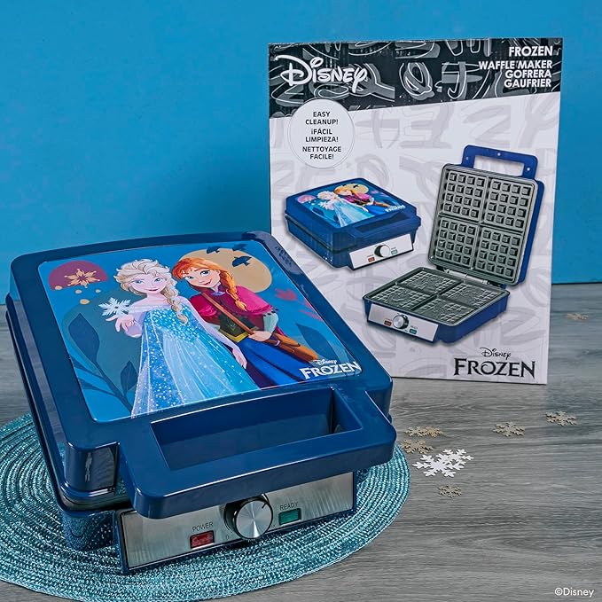 Uncanny Brands Disney Frozen Elsa, Anna, and Olaf Deluxe Waffler - Your Favorite Frozen Characters on Your Waffles
