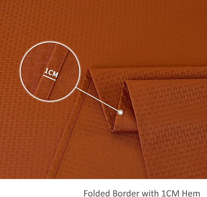 maxmill Fall Tablecloth Stain Resistant Waterproof Wrinkle Resistant Spillproof Washable Soft Weave Texture Table Cloth for Dining Room, Harvest Thanksgiving Dinner, Rectangle 60 x 140 Inch, Rust