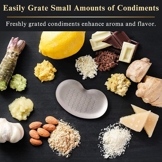 Japanese Titanium Grater – Made in Japan, 3.4 Inches Fine Grating Plate for Garlic, Ginger & Wasabi, Compact Precision Kitchen Tool Designed for Everyday Food Preparation