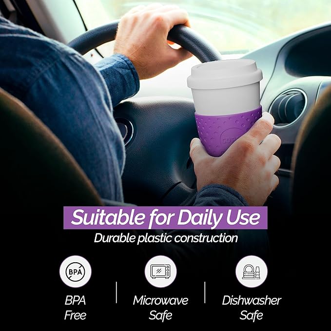 Copco Acadia 16 oz Reusable To-Go Travel Mug - BPA-Free Insulated Coffee Cup with Double-Wall Insulation, Spill-Resistant Lid & Non-Slip Rubber Grip - Dishwasher Safe (Lilac)