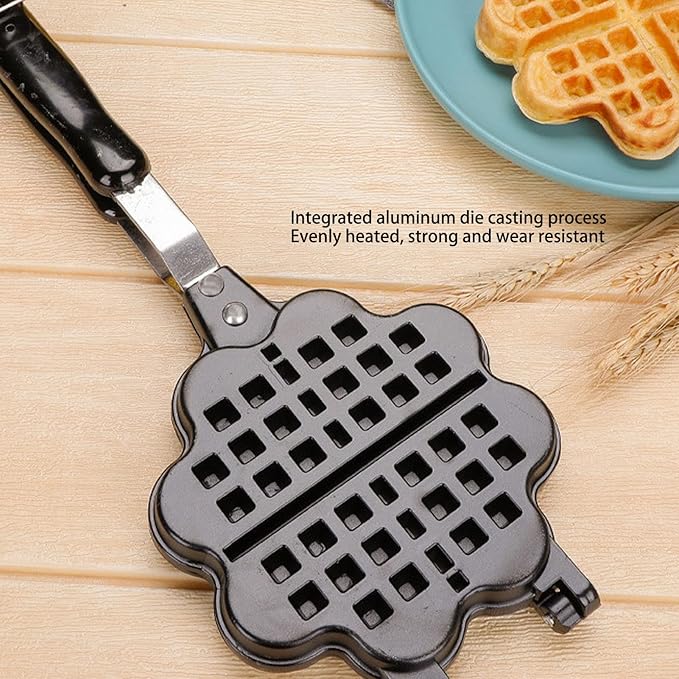 Waffle Mold Pan, Waffle Maker Pan, Waffle Iron Stove Top, Suitable for Making Delicious Homemade Waffles