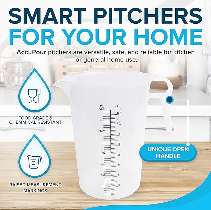 16oz (2 Cup) Measuring Pitcher, Plastic, Multipurpose - Great for Oil, Chemicals, Pool and Lawn - Ounce (oz) and Milliliter (mL) Increments (500 mL)