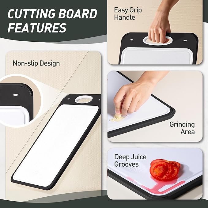 2 in 1 Stainless Steel Cutting Board with Handle 2 Packs Women Her Sister Aunt Wife Hustband Lady Auntie Titi Bestie Soul Happy Christmas Xmas Birthday Gifts Cool Unique Aesthetic 30 40 60 70 Year Old