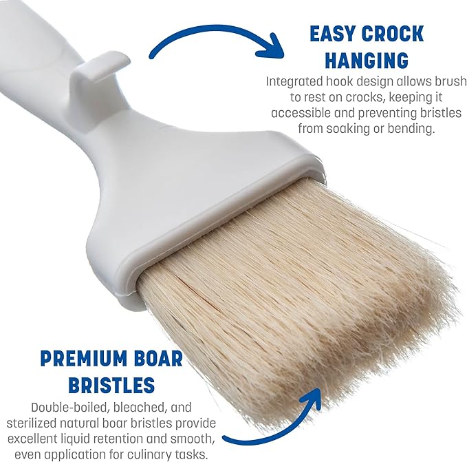 SPARTA 4037800 Meteor Boarhair Pastry Brush, Basting Brush With Built-In Projecting Hook, 2 Inches, Brown, (Pack of 12)