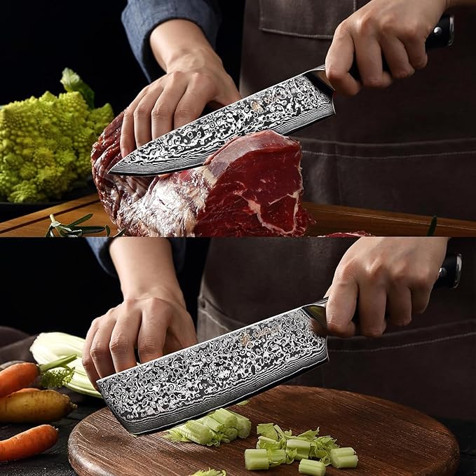 Wakoli Elite Cuisine Knife Block Set – 5-Piece Professional Damascus Kitchen Knife Set with Magnetic Block, G10 Handles & VG10 Core in Elegant Gift Box