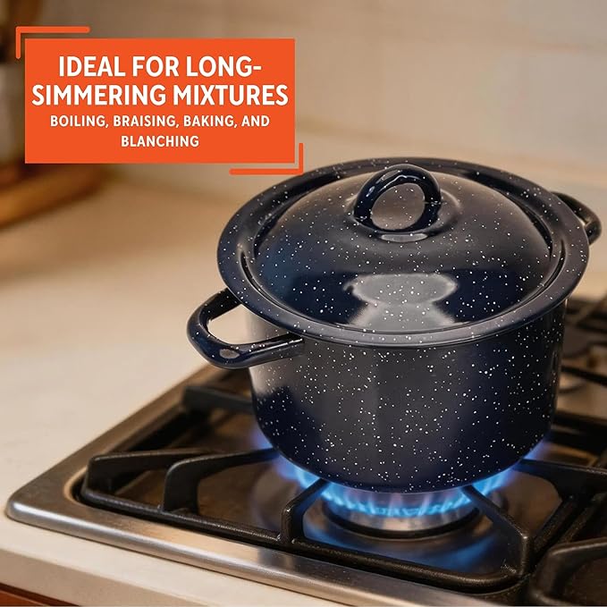 IMUSA 6.0qt Enamel Stock Pot, Blue