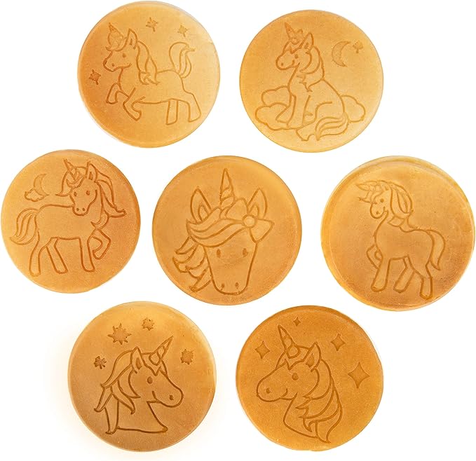 Unicorn Mini Pancake Pan- Make 7 Unique Flapjack Unicorns, Nonstick Pan Cake Maker Griddle for Breakfast Fun & Easy Cleanup, Girls Magical Treat, Dessert or Gift for Kid Party- Easy to Use Long Handle