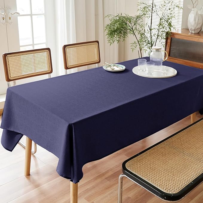 AUSSPVOCT Textured Tablecloth Rectangle 60x104 Water Resistant Spill-Proof Wipeable Table Cloth Wrinkle Free Fabric Dining Table Cover for Birthday Party Farmhouse Outdoor Kitchen Tabletop Cover