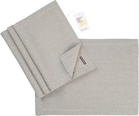 MEEMA Table Cloth Placemats Set of 4 | Washable Kitchen Mat with Pocket | Upcycled, Denim & Durable Cotton Fabric Table Mats for Home and Kitchen Decor| 14 x 20 in