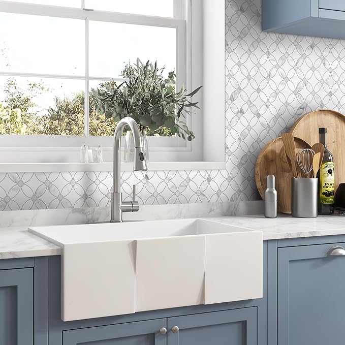 SUNWINGS 10-Sheet Coin Peel and Stick Waterjet Backsplash Self Adhesive Tiles White Marble Wall Panels Stick on Backsplash for Kitchen, Bathroom, Fireplace